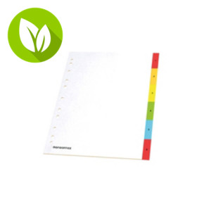 MONDOFFICE Separadores numéricos 1-6, A4, polipropileno, 6 separadores, con portadilla, colores surtidos MONDOFFICE Separadores numéricos 1-6, A4, polipropileno, 6 separadores, con portadilla, colores surtidos
