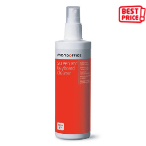 MONDOFFICE Spray pulizia schermi e tastiere, Flacone da 250 ml MONDOFFICE Spray pulizia schermi e tastiere, Flacone da 250 ml