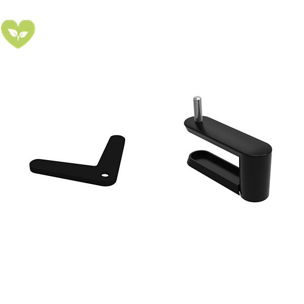 Morsetto e base d'appoggio fissaggio laterale per pannello fonoassorbente 80 cm, Nero - 1