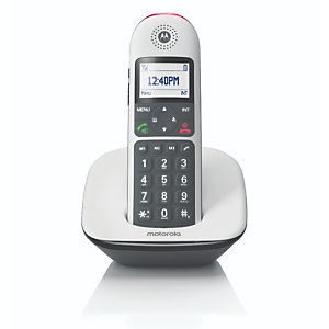 Motorola CD5001 Teléfono inalámbrico Senior, negro y gris