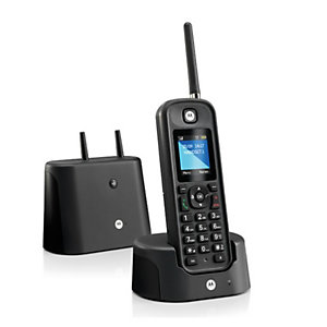 Motorola O201 Teléfono digital inalámbrico de largo alcance, negro
