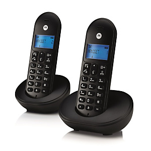 Motorola T102 Duo Teléfonos digitales inalámbricos, negros Motorola T102 Duo Teléfonos digitales inalámbricos, negros