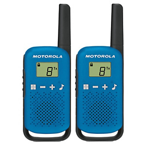 Motorola Talkabout T42 Walkie-talkies, pantalla LCD, hasta 4 km, azul y negro