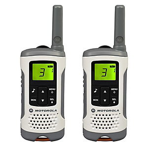 Motorola TLKR-T50 Walkie-talkies, pantalla retroiluminada, hasta 6 km, blanco y gris Motorola TLKR-T50 Walkie-talkies, pantalla retroiluminada, hasta 6 km, blanco y gris