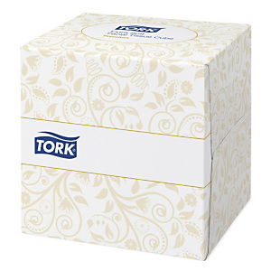 Mouchoirs Tork Extra-doux, 30 boîtes cubiques de 100 mouchoirs Mouchoirs Tork Extra-doux, 30 boîtes cubiques de 100 mouchoirs