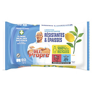 Mr Propre Lingettes nettoyantes antibactériennes Citron - Paquet de 60