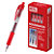 MTL® Bolígrafo retráctil de tinta de gel, punta de 0,7 mm, cuerpo transparente con grip, tinta roja - 1