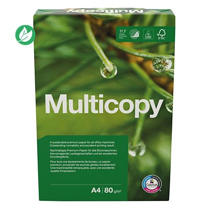 Multicopy Papier A4 blanc éco-responsable - 80g - Ramette de 500 feuilles - 1