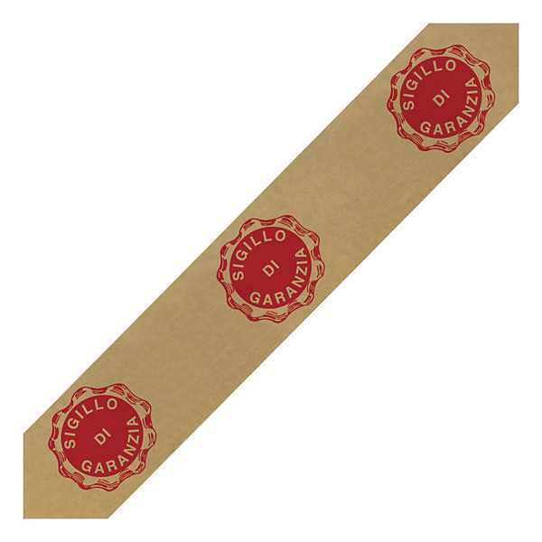 Nastri adesivi in carta kraft avana 60g/mq RAJA con stampa sigillo di sicurezza 50mm x 50m - 1