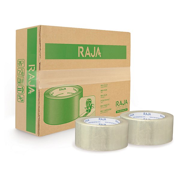 Nastri adesivi polipropilene silenzioso 28 micron trasparenti RAJA 48mm x 66m (mini confezione) - 2