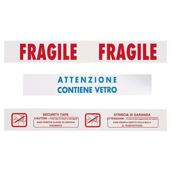 Nastro adesivo di spedizione in polipropilene per oggetti fragili