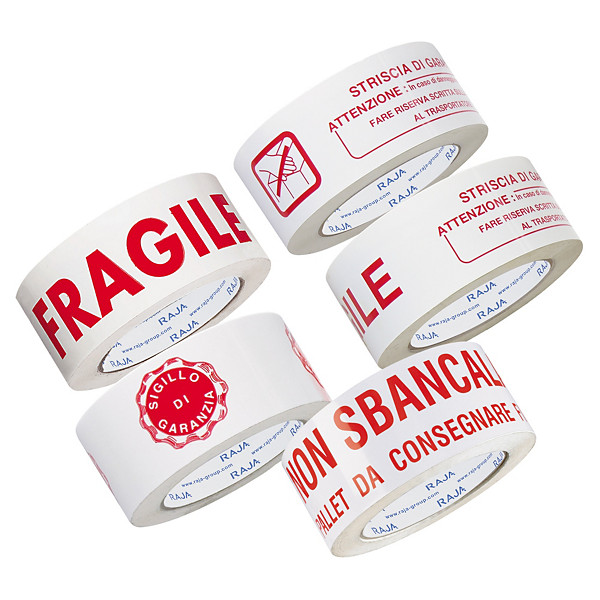 Nastro adesivo di spedizione in PVC 32 micron bianco RAJA - 1