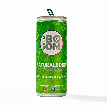 NATURALBOOM Mental Drink, Gusto Fiori di Sambuco e Limone, Lattina da 250 ml (confezione 12 pezzi) - 1
