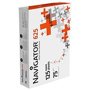 Navigator 625h Papel Multifunción para Faxes, Fotocopiadoras, Impresoras Láser e Impresoras de Inyección de Tinta Blanco A4 75 g/m², 625 hojas Navigator 625h Papel Multifunción para Faxes, Fotocopiadoras, Impresoras Láser e Impresoras de Inyección de Tinta Blanco A4 75 g/m², 625 hojas