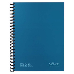 NAVIGATOR Cuaderno, A4+, cuadriculado, 120 hojas, cubierta extradura cartón plastificado, azul NAVIGATOR Cuaderno, A4+, cuadriculado, 120 hojas, cubierta extradura cartón plastificado, azul