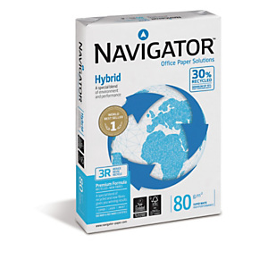 Navigator Hybrid Papel Multifunción para Faxes, Fotocopiadoras, Impresoras Láser e Impresoras de Inyección de Tinta Blanco Reciclado A4 80 g/m² Navigator Hybrid Papel Multifunción para Faxes, Fotocopiadoras, Impresoras Láser e Impresoras de Inyección de Tinta Blanco Reciclado A4 80 g/m²