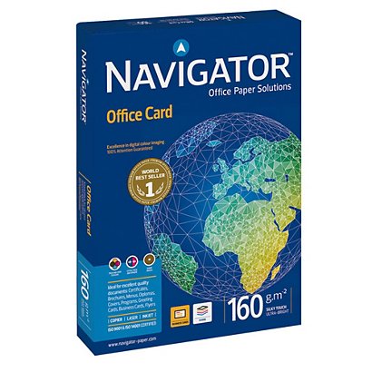 NAVIGATOR Office Card Carta per fotocopie e stampanti A3, 160 g/m², Bianco ( risma 250 fogli) - Carta Multiuso