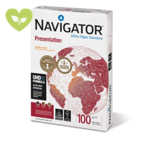 NAVIGATOR Presentation Carta per fotocopie e stampanti A4, 100 g/m², Bianco (risma 500 fogli) NAVIGATOR Presentation Carta per fotocopie e stampanti A4, 100 g/m², Bianco (risma 500 fogli)