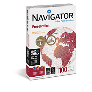 Navigator Presentation Papel Multifunción para Faxes, Fotocopiadoras, Impresoras Láser e Impresoras de Inyección de Tinta Blanco A4 100 g/m²<BR> Navigator Presentation Papel Multifunción para Faxes, Fotocopiadoras, Impresoras Láser e Impresoras de Inyección de Tinta Blanco A4 100 g/m²<BR>