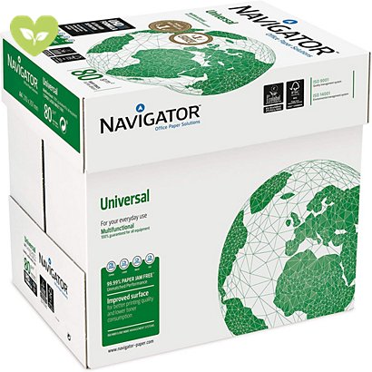 NAVIGATOR Universal Carta per fotocopie e stampanti A4, 80 g/m², Bianco (confezione 5 risme) - 1