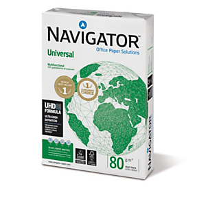 Navigator Universal Papel Multifunción para Faxes, Fotocopiadoras, Impresoras Láser e Impresoras de Inyección de Tinta Blanco A3 80 g/m² Navigator Universal Papel Multifunción para Faxes, Fotocopiadoras, Impresoras Láser e Impresoras de Inyección de Tinta Blanco A3 80 g/m²