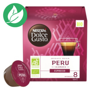 Nescafé Dolce Gusto Espresso bio Pérou - Intensité 8/11 - Paquet 12 capsules