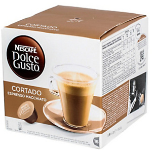 Nescafé Dolce Gusto Cortado Espresso Macchiato Cápsulas de café, 16 dosis, 100,8 g Nescafé Dolce Gusto Cortado Espresso Macchiato Cápsulas de café, 16 dosis, 100,8 g