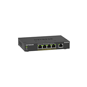 Netgear GS305Pv3, No administrado, Gigabit Ethernet (10/100/1000), Bidireccional completo (Full duplex), Energía sobre Ethernet (PoE), Montaje de pared GS305P-300EUS Netgear GS305Pv3, No administrado, Gigabit Ethernet (10/100/1000), Bidireccional completo (Full duplex), Energía sobre Ethernet (PoE), Montaje de pared GS305P-300EUS