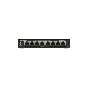 Netgear GS308EP, Géré, L2/L3, Gigabit Ethernet (10/100/1000), Full duplex, Connexion Ethernet, supportant l'alimentation via ce port (PoE) GS308EP-100 Netgear GS308EP, Géré, L2/L3, Gigabit Ethernet (10/100/1000), Full duplex, Connexion Ethernet, supportant l'alimentation via ce port (PoE) GS308EP-100