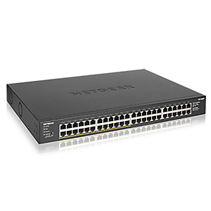 Netgear GS348PP, No administrado, Gigabit Ethernet (10/100/1000), Bidireccional completo (Full duplex), Energía sobre Ethernet (PoE), Montaje en rack GS348PP-100EUS