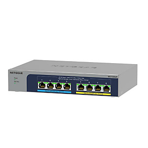 Netgear MS108UP, No administrado, 2.5G Ethernet (100/1000/2500), Bidireccional completo (Full duplex), Energía sobre Ethernet (PoE), Montaje de pared MS108UP-100EUS