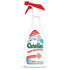 Nettoyant anti bactérien Carolin Eucalyptus, vaporisateur de 650 ml Nettoyant anti bactérien Carolin Eucalyptus, vaporisateur de 650 ml