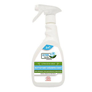 Nettoyant désinfectant Ecologique Action Verte, vaporisateur de 500 ml Nettoyant désinfectant Ecologique Action Verte, vaporisateur de 500 ml