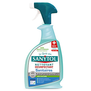 Nettoyant désinfectant sanitaires Sanytol, vaporisateur de 750 ml Nettoyant désinfectant sanitaires Sanytol, vaporisateur de 750 ml