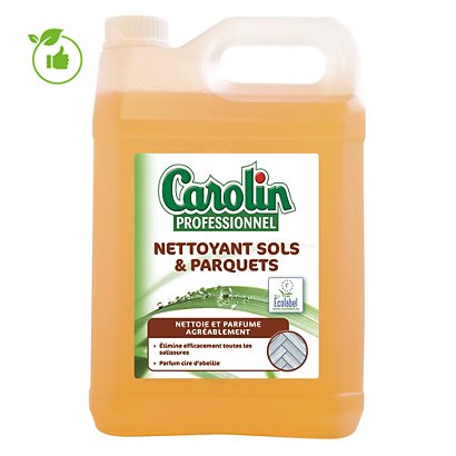 Nettoyant parquets écologique Carolin Ecolabel cire d'abeille 5 L