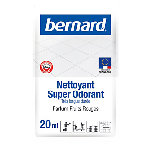 Nettoyant surodorant Bernard fruits rouges 20 ml, lot de 250 doses Nettoyant surodorant Bernard fruits rouges 20 ml, lot de 250 doses