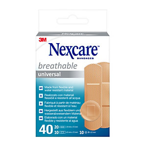 Nexcare™ Universal Breathable Tiras Surtidas, paquete de 40 unidades