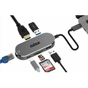 Nilox, Accessori notebook, Mini docking station type c, NX-HUBWT-PD-X3