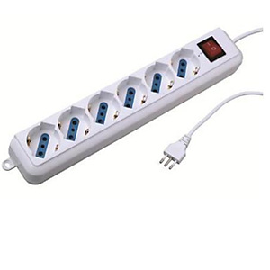 Nilox, Multiprese, Multipresa 6p. bip/schuko bianco, LF38.1030446W Nilox, Multiprese, Multipresa 6p. bip/schuko bianco, LF38.1030446W