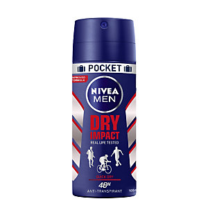 NIVEA Dry Impact Desodorante en spray para hombre, formato bolsillo, 100 ml