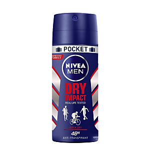 NIVEA Dry Impact Desodorante en spray para hombre, formato bolsillo, 100 ml NIVEA Dry Impact Desodorante en spray para hombre, formato bolsillo, 100 ml