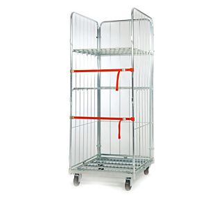 NO BRAND Roll container - con 3 sponde e 2 cinghie - portata 600 kg NO BRAND Roll container - con 3 sponde e 2 cinghie - portata 600 kg