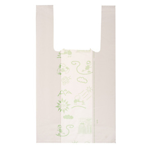 NO BRAND Shoppers Mini - 22x40 cm - mater-bi - bianco - scatola 500 pezzi NO BRAND Shoppers Mini - 22x40 cm - mater-bi - bianco - scatola 500 pezzi
