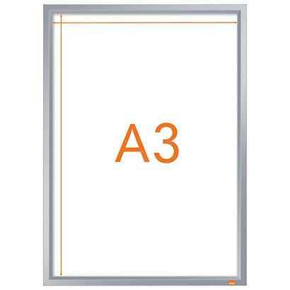 NOBO Cornice per poster da parete Impression Pro, Formato A3, Cornice in alluminio anodizzato, Bianco - 1