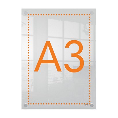 NOBO Cornice per poster da parete in acrilico Premium Plus, Formato A3,  Trasparente - Cornici