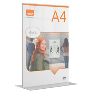 NOBO Cornice per poster da scrivania in acrilico Premium Plus, Formato A4, Trasparente NOBO Cornice per poster da scrivania in acrilico Premium Plus, Formato A4, Trasparente