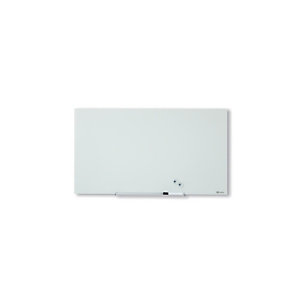 NOBO Diamond whiteboard met wandbevestiging, magnetisch, glazen oppervlak, 993 x 559 mm, helderwit