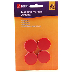 Nobo Magnete per lavagna, Capacità di tenuta 10 fogli, 30 mm, Rotondo, Colori assortiti Nobo Magnete per lavagna, Capacità di tenuta 10 fogli, 30 mm, Rotondo, Colori assortiti