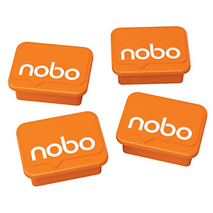 Nobo Magneti in plastica per lavagna, Arancione, 18 x 22 mm (confezione 4 pezzi) Nobo Magneti in plastica per lavagna, Arancione, 18 x 22 mm (confezione 4 pezzi)