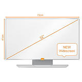 Nobo Pizarra blanca de formato panorámico y montaje en pared, superficie esmaltada magnética, 721 x 411 mm<BR> Nobo Pizarra blanca de formato panorámico y montaje en pared, superficie esmaltada magnética, 721 x 411 mm<BR>
